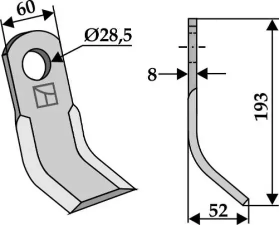 Y-Messer 193x60mm